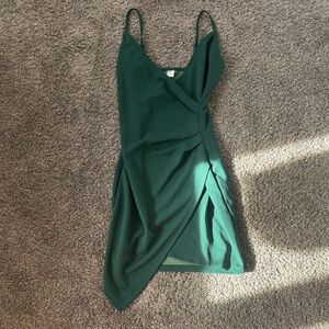 Chic Asymmetrical Green Dress